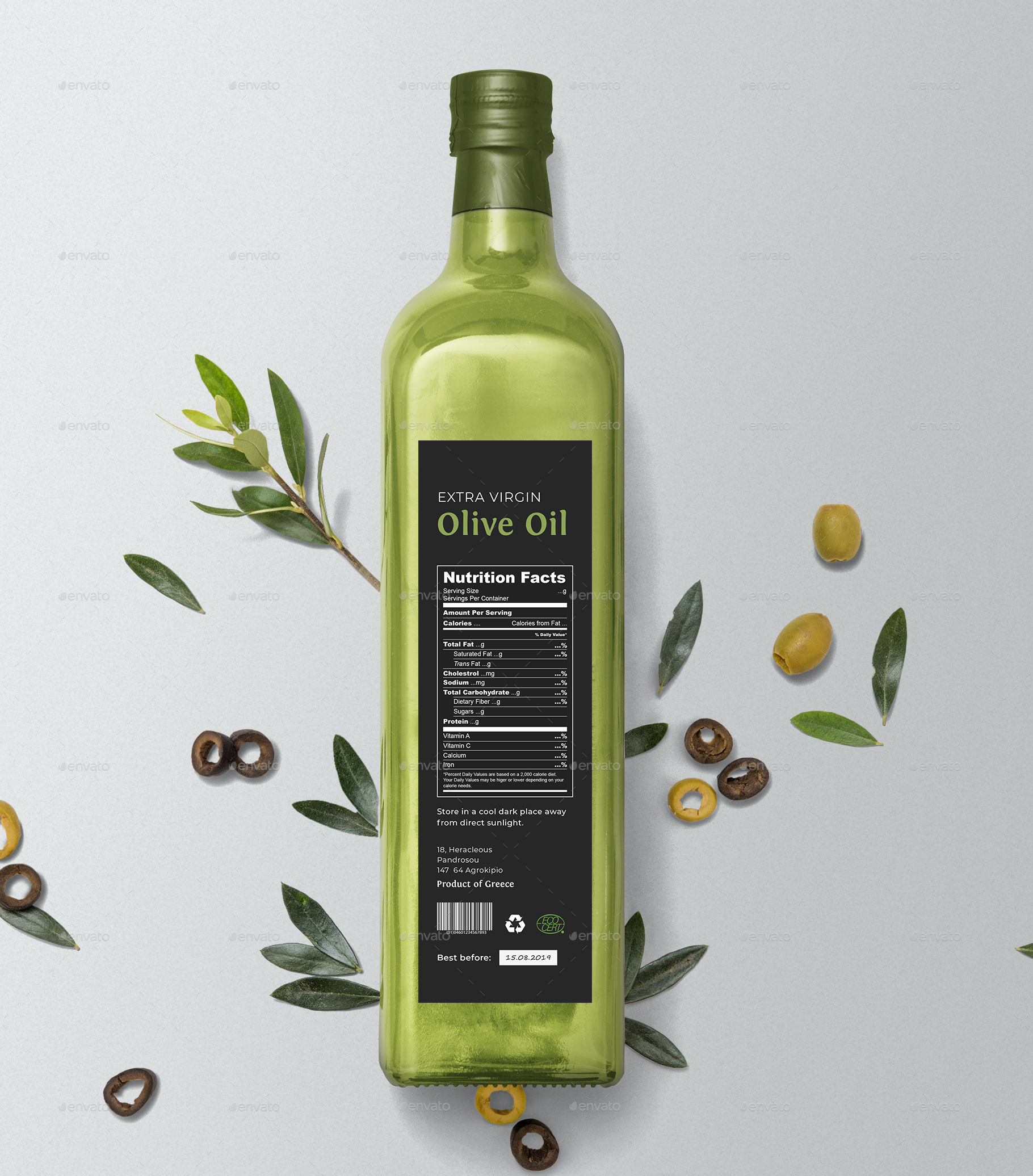 Olive Oil Label, Print Templates GraphicRiver